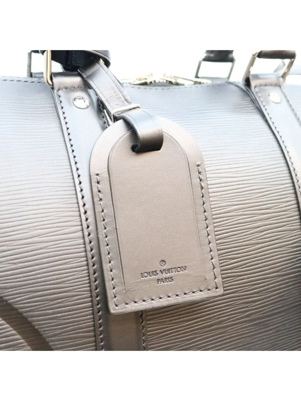 Louis Vuitton Epi Black LV Circle Keepall Bandouliere 45 Boston Bag